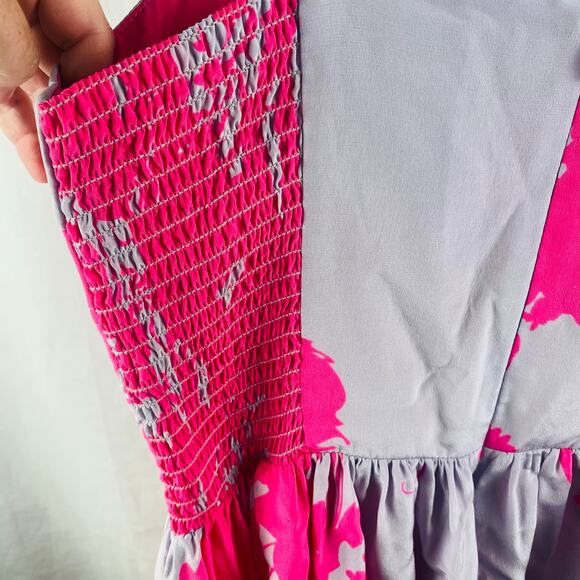 Anthropologie Amanda Uprichard Silk‎ Unicorn Dreams Pink Lavender Dress Medium - Picture 10 of 10